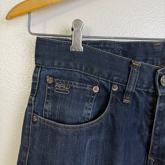 G-Star Raw 3301 Original Jeans Mens Size 30 Blue Straight Leg Button Fly 30x28.5 - Picture 4 of 14